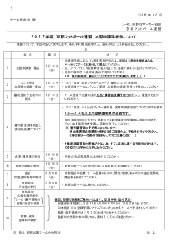 加盟申請手続き - 社団法人 京都府サッカー協会