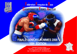 Brochure du CFA SH 2008 - Fédération Française de Boxe