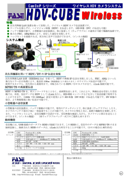 ワイヤレス HDV カメラシステム CamOnIP シリーズ