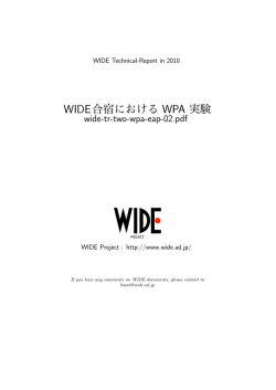 WIDE合宿における WPA 実験