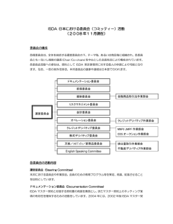 ISDA 日本における委員会（コミッティー）活動 （2008 年11月現在）