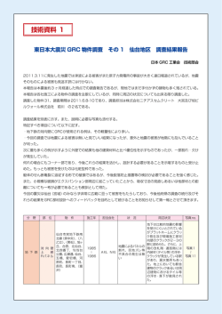 東日本大震災 GRC 物件調査 その 1 仙台地区 調査