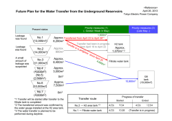 Future Plan for the Water Transfer from the Underground Reservoirs