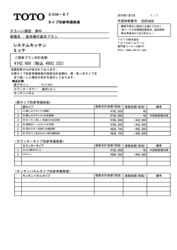 システムキッチン ミッテ ¥742900（税込 ¥802332）