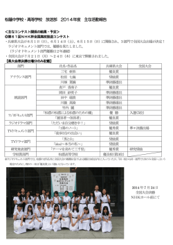 松蔭中学校・高等学校 放送部 2014年度 主な活動報告