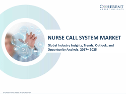 Nurse Call System Market, By Product Type, Application - Industry Insights, Outlook, Opportunity Analysis, 2025