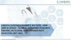 Green Coatings Market, By Type , and Application - Global Industry Insights, Trends, Outlook, and Opportunity Analysis, 2017-2025