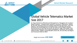 Global Vehicle Telematics Market Segment Analysis and Forecast 2018
