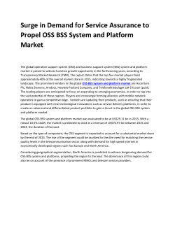 Surge in Demand for Service Assurance to Propel OSS BSS System and Platform Market