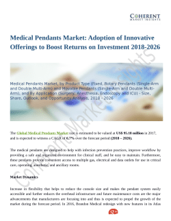 Medical Pendants Market: Competitive Intelligence and Tracking Report 2018 – 2026