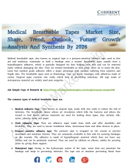 Medical Breathable Tapes Market is Experiencing Boost at an Infinite Speed By 2026