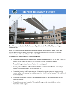 Pre-cast Construction Market Research Report - Forecast to 2021