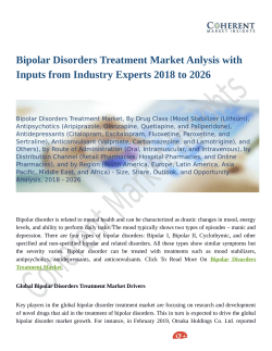 Bipolar Disorders Treatment Market Revenue Growth Predicted by 2026
