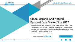 Organic and Natural Personal Care Market Overview, Current State Witnessing Dynamic Growth by 2025 