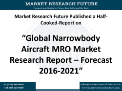 Narrowbody Aircraft MRO Market Research Report – Forecast to 2023