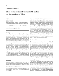Effects of Preservation Method on Stable Carbon and Nitrogen