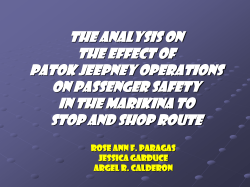 Analysis of the Effect of "Patok Jeepney" Operations on Passenger