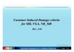 Customer Induced Damage criteria for MB, VGA, NB_MB