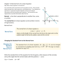 Ch 7-6 Normal Form of a Linear Equation