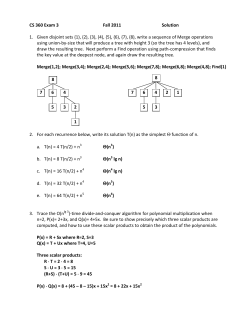CS 360 Exam 3 Fall 2011 Solution 1. Given disjoint sets {1), {2), {3
