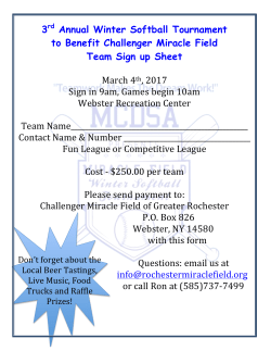3rd Annual Winter Softball Tournament to Benefit Challenger