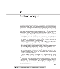 Chapter 15 Decision Analysis - KSU Faculty Member websites