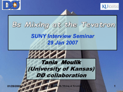 01/29/2006 22 Bs Mixing - High Energy Particle Physics group