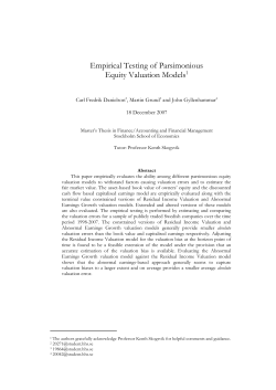 Empirical Testing of Parsimonious Equity Valuation Models1