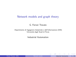 Network models and graph theory - Università degli studi di Pavia