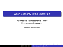Open Economy in the Short Run