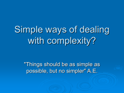 6 - Method - Simple ways of dealing with complexity
