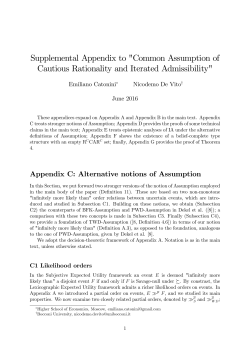 Supplemental Appendix to VCommon Assumption of Cautious