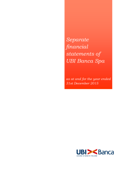 Separate financial statements of UBI Banca Spa