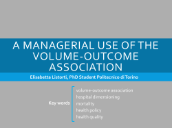 A managerial use of the volume-outcome association
