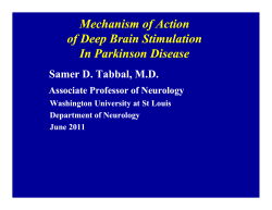 Mechanism of Action of Deep Brain Stimulation In Parkinson Disease