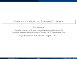 Mathematical depth and Szemerédi`s theorem