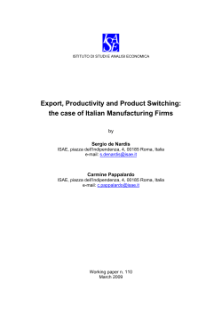 Export, Productivity and Product Switching: the case of Italian