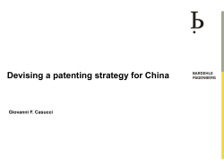 Devising a patenting strategy for China