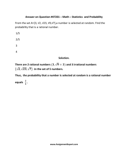 Math – Statistics and Probability From the set A={3, √2, √23, √9