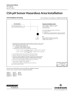 Manual: pH Sensor CSA Hazardous Area Installation 1700736