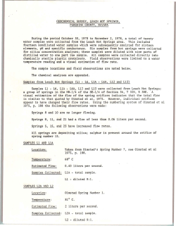 Aminoil USA, Inc., 1978, Geochemical Survey, Leach Hot Springs, Pershing County, Nevada: NV/LCH/AMN-1, 11 p.
