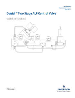 Daniel Control Valves - Series 700 Two Stage ALP Control Valve Models 784 and 785 ALP User Manual