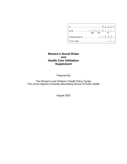 women's social roles and health care utilization supplement