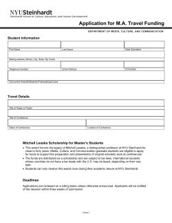 Mitchell Leaska Scholarship Application