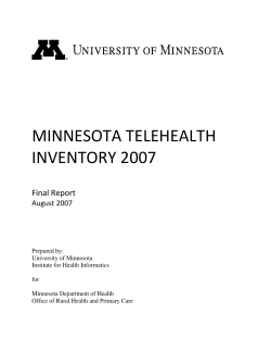 Minnesota Telehealth Inventory 2007