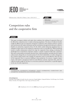 Competition rules and the cooperative firm