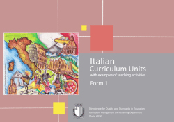 Italian as a foreign language: curriculum units with examples of