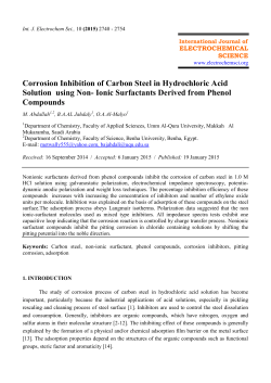 Corrosion Inhibition of Carbon Steel in Hydrochloric Acid Solution