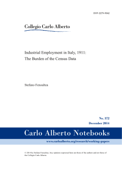 Industrial Employment in Italy, 1911: the Burden of the Census Data
