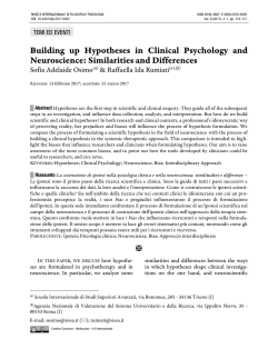 Building up Hypotheses in Clinical Psychology and Neuroscience